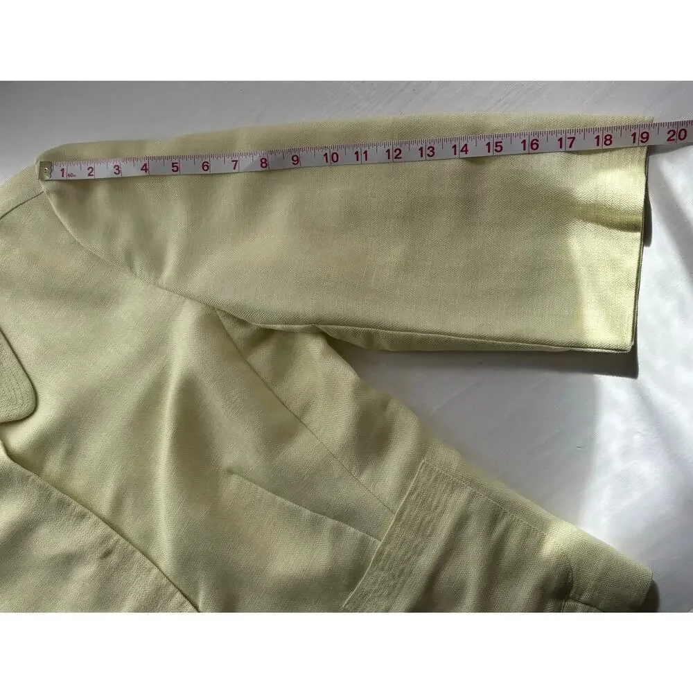 Emma James Yellow Linen Blend Blazer Size 16